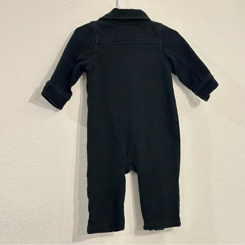 Baby GAP Black One Piece Outfit Infant 6-12 Month Gold Zipper Bougie Moto Romper